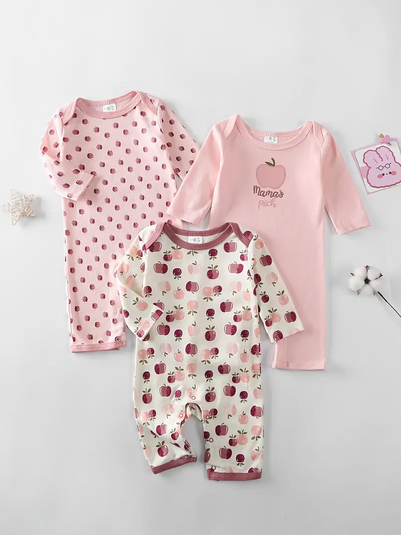 Mama's Apple Romper, Set of 3