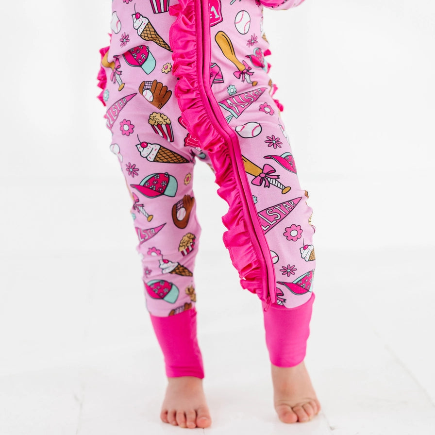 No Place Like Home Pink Convertible Footies w/Ruffle