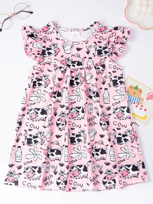 Pink Cutie Cows Dress