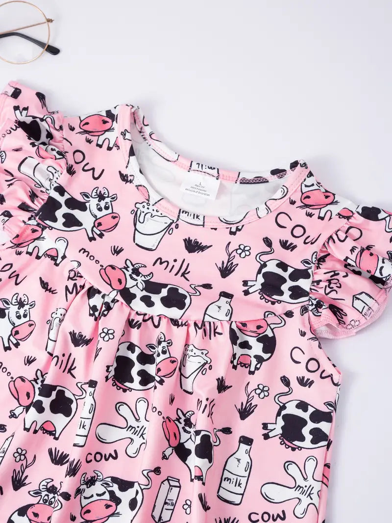 Pink Cutie Cows Dress