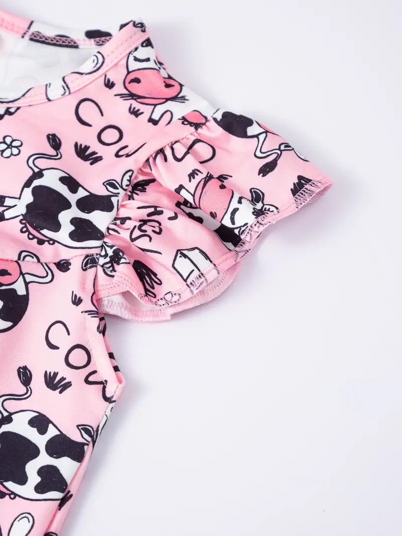 Pink Cutie Cows Dress