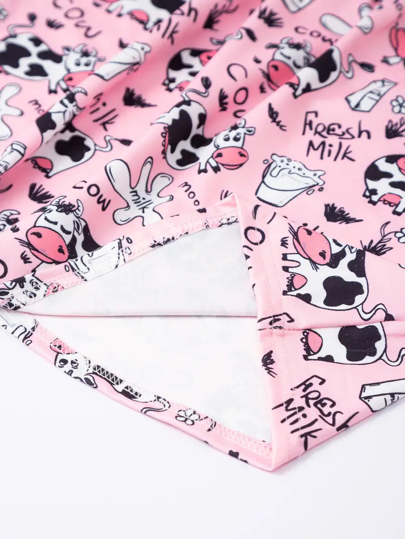 Pink Cutie Cows Dress