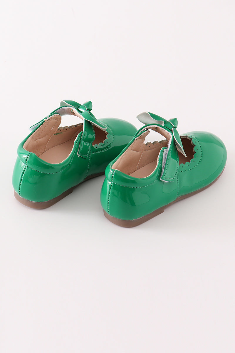 Green Bow Mary Jane Shoes