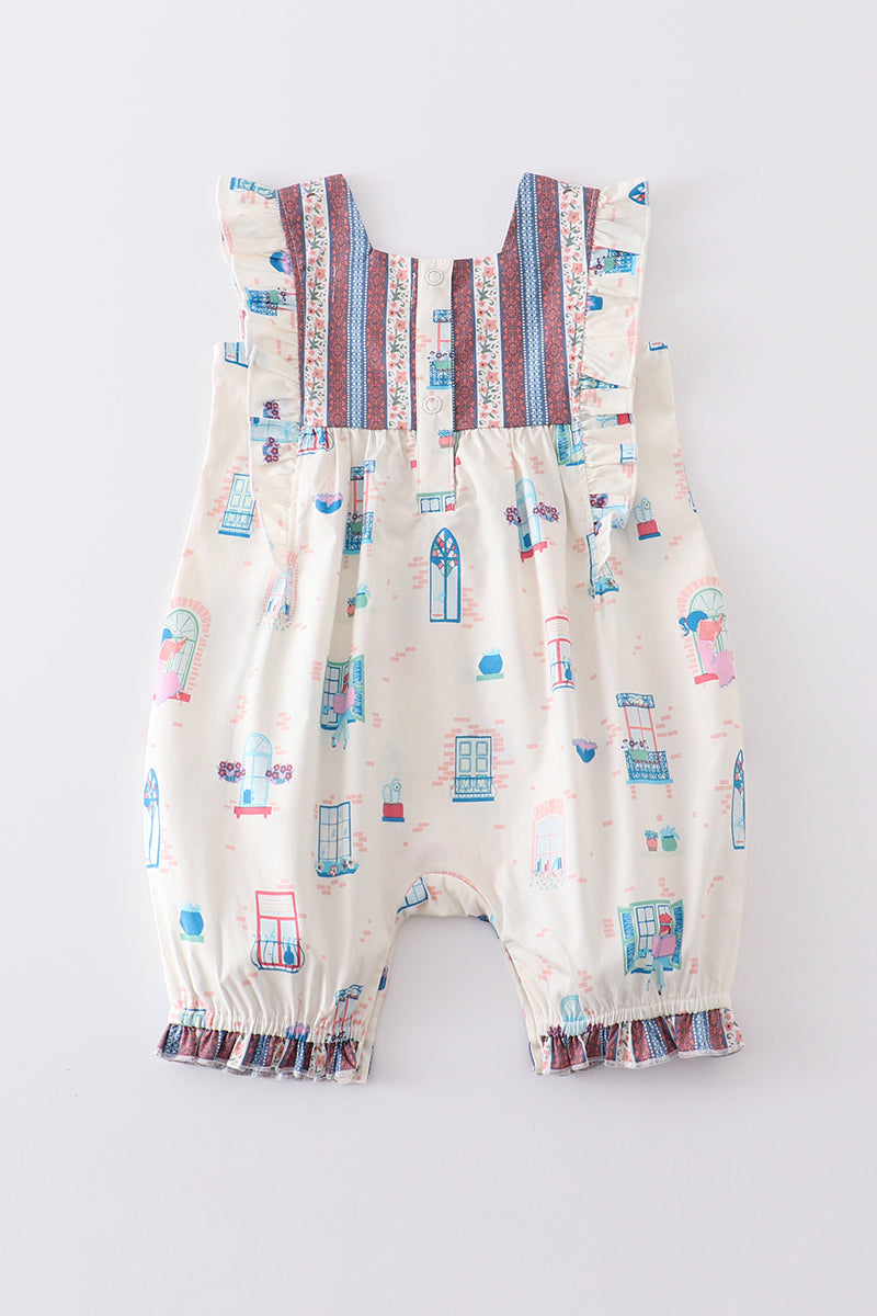 Platinum Balcony Print Baby Jumpsuit