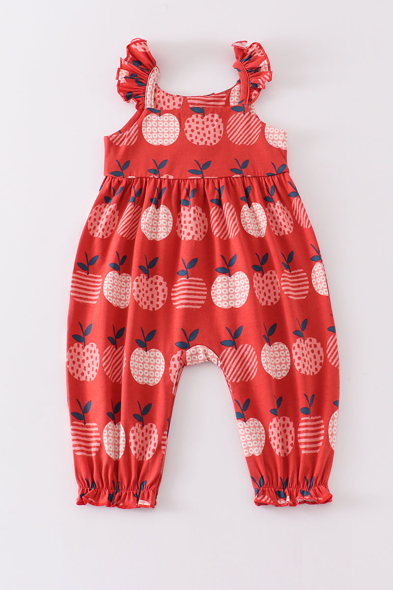 Platinum Apple Print Girl Romper