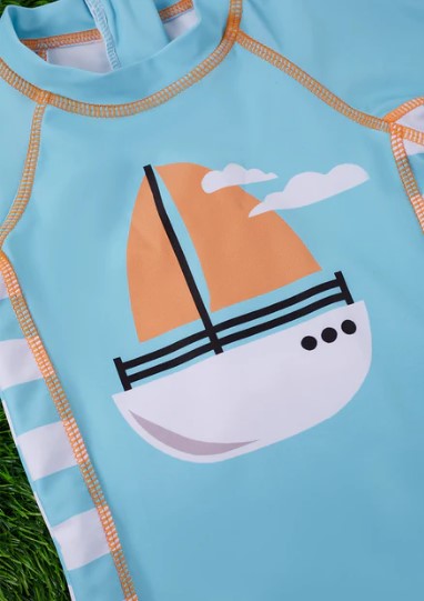 Sailboat Summer Boys Rash Guard