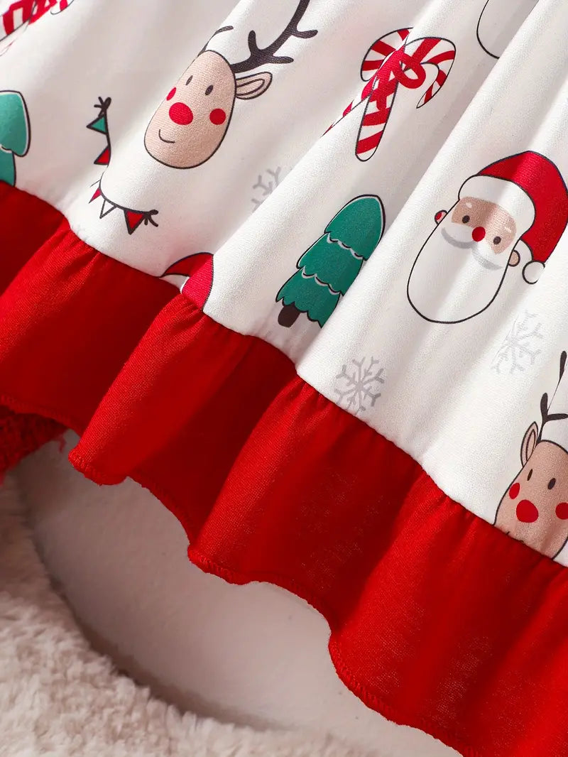 Santa's Reindeer Ruffle Dress