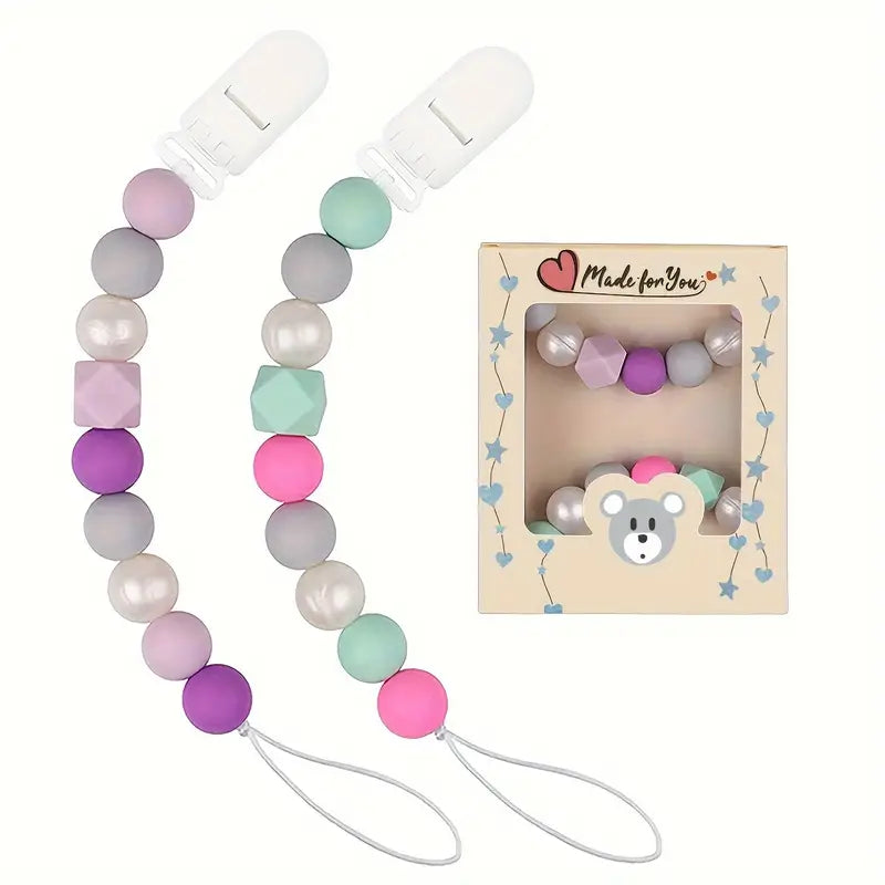 Silicone Pacifier Clip 2-pc Set