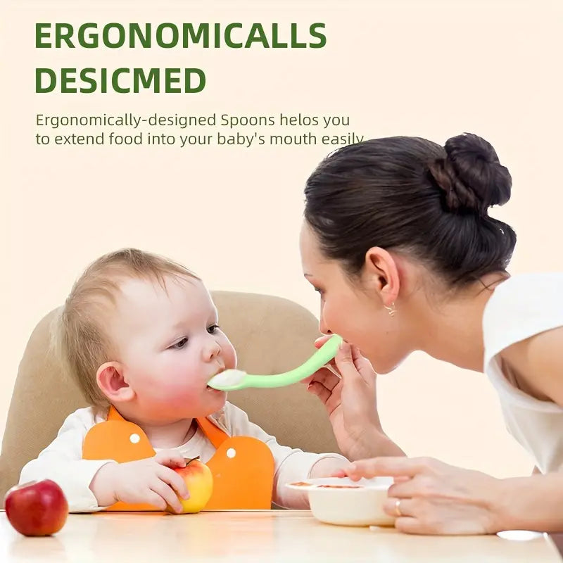 Silicone Flexible Baby Spoons, 6-Piece Set