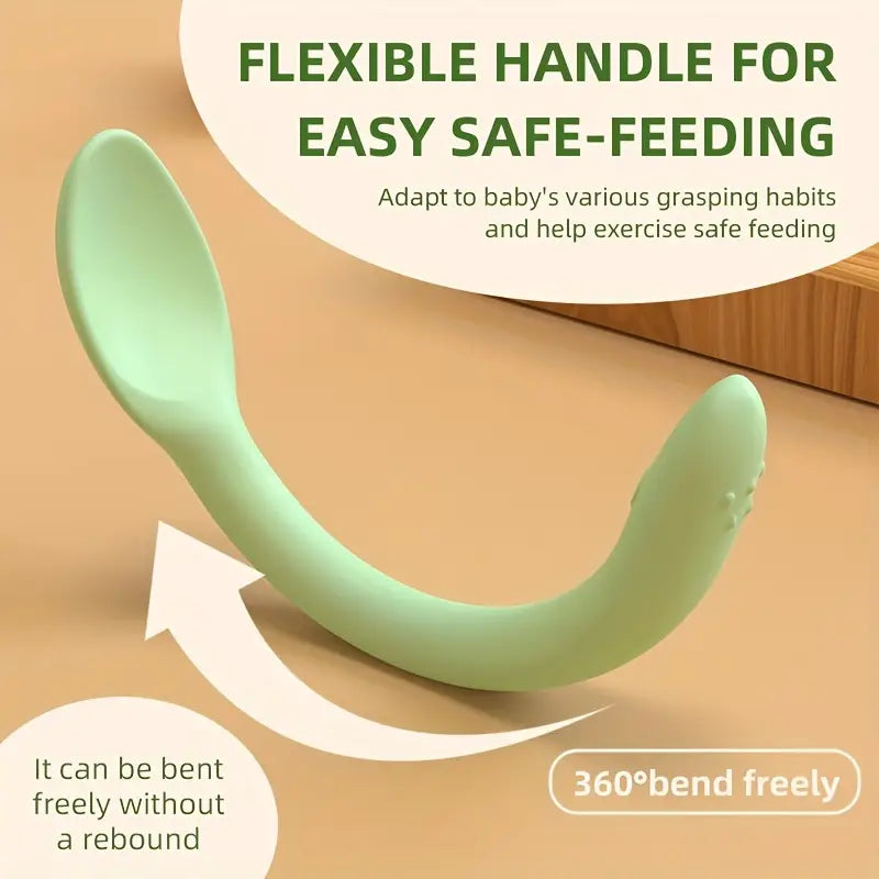 Silicone Flexible Baby Spoons, 6-Piece Set