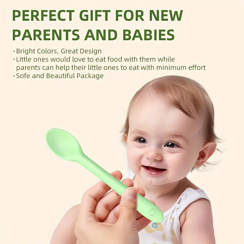 Silicone Flexible Baby Spoons, 6-Piece Set