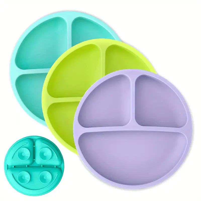 Silicone Divided Suction Plate, Set of 3