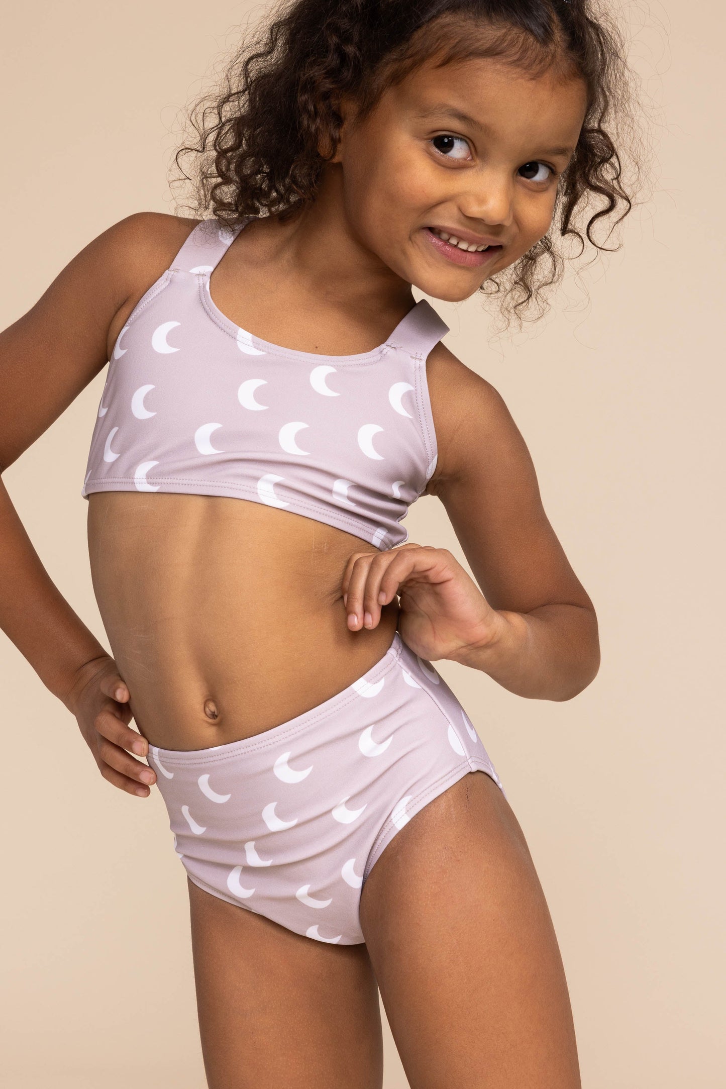 Moon Print 2Pc Girl Swimsuit