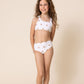 White Floral Print 2Pc Girl Swimsuit