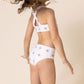 White Floral Print 2Pc Girl Swimsuit