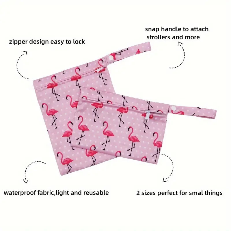 Waterproof Bags-Flamingo Fun, 2-Pc Set