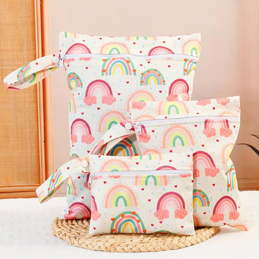 Waterproof Bags-Pink Rainbow, 3-Pc Set