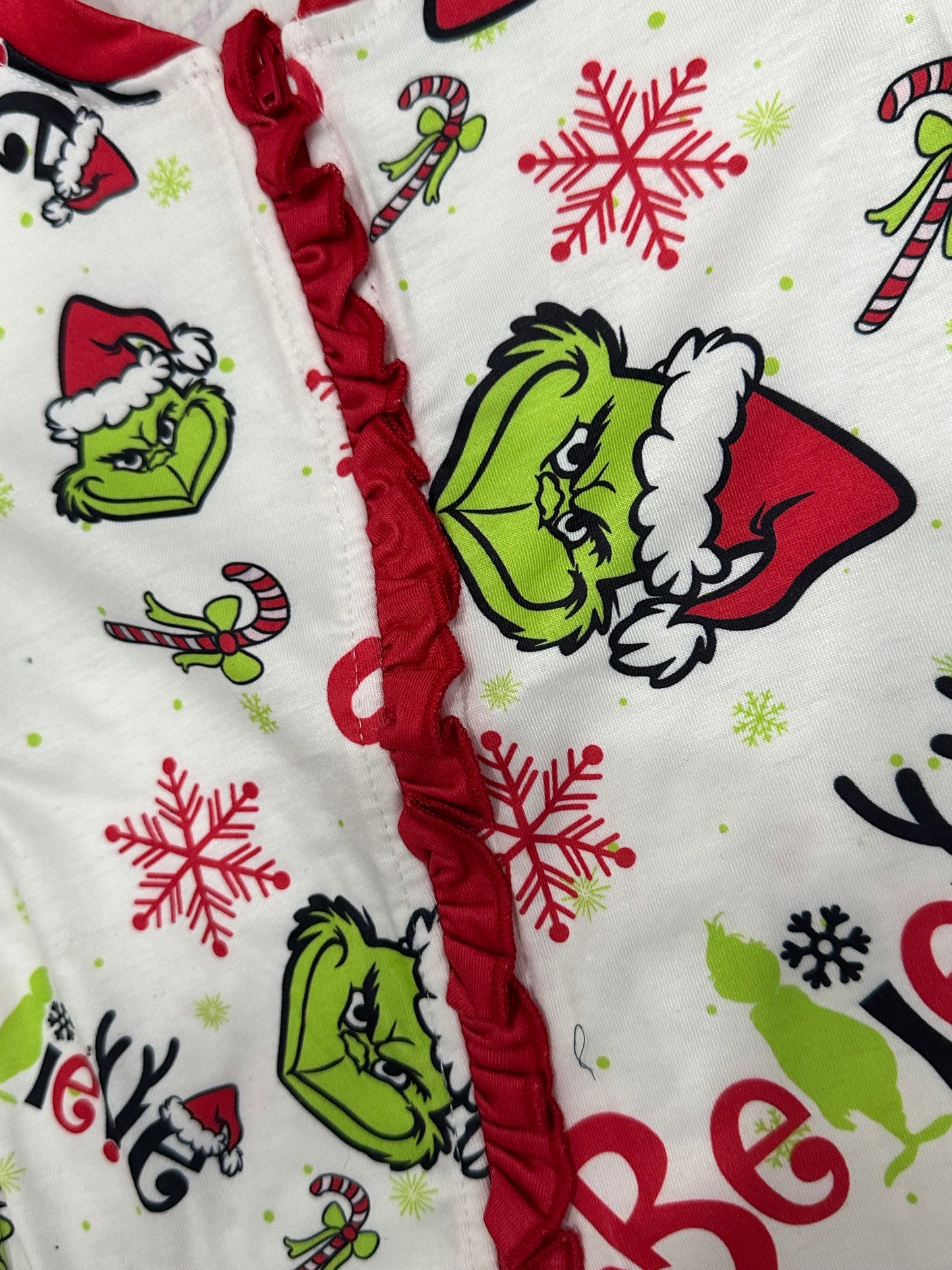 Christmas Grinch Ruffle Romper